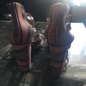 Rue21 etc.! Colorful textile peep toe high heels